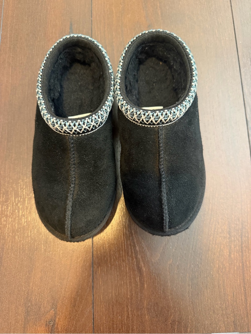 UGG Kids Tasman 2 Black Suede Clog Slippers Size 13Y Youth blue shoes